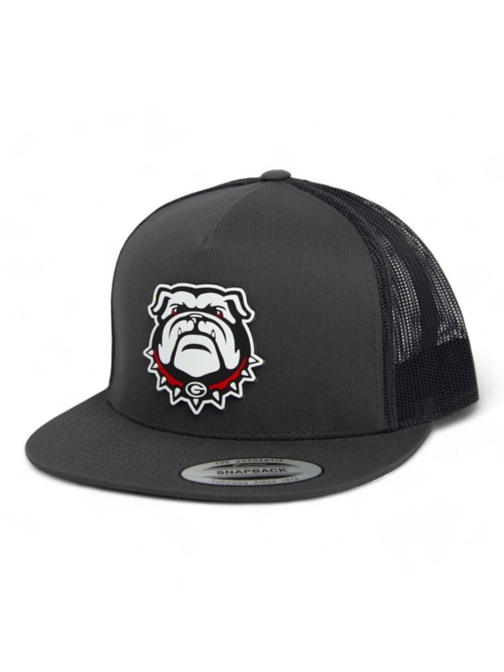 Georgia Bulldogs UGA 3D YP Snapback Flat Bill Trucker Hat- Charcoal/ Black